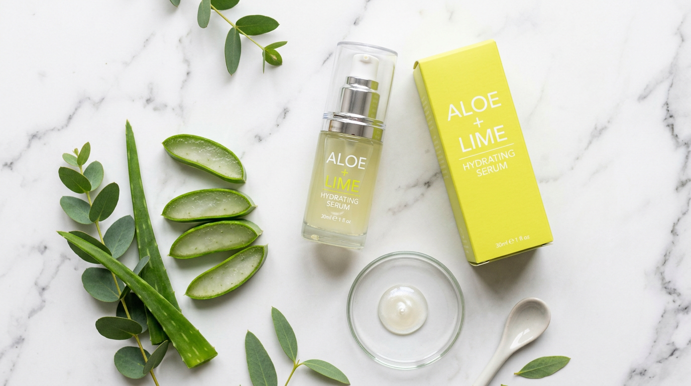 Flat lay con aloe